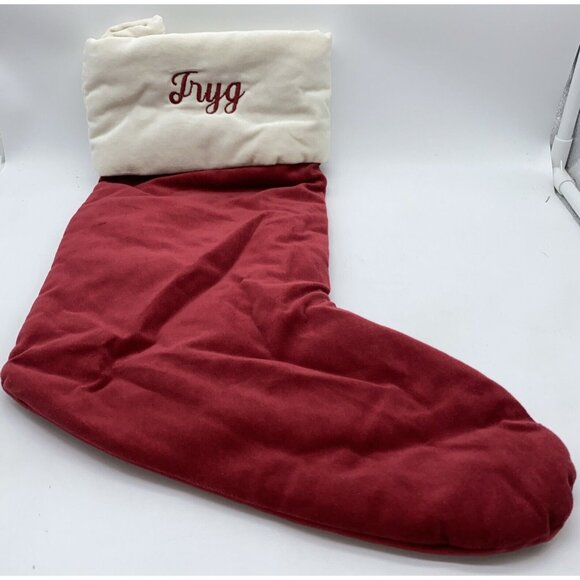 Pottery Barn Tryg Velvet Christmas Holiday Stocking Monogrammed Xmas 19 inch - Picture 9 of 9